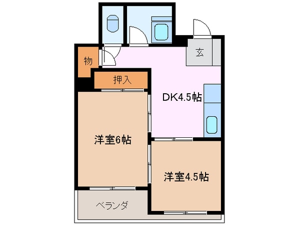 近鉄四日市駅 徒歩9分 2階の物件間取画像